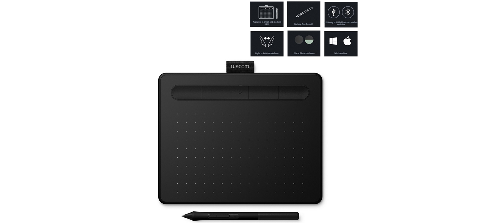 Bảng Vẽ Wacom Intuos M, Bluetooth, Black (CTL-6100WL)